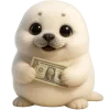 💸 Эмодзи «Белый тюлень» для Telegram
