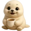 ☕️ Эмодзи «Белый тюлень» для Telegram