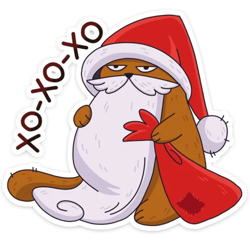 🎅 Стикер «Девочка-панда и кот Барсик» для Telegram