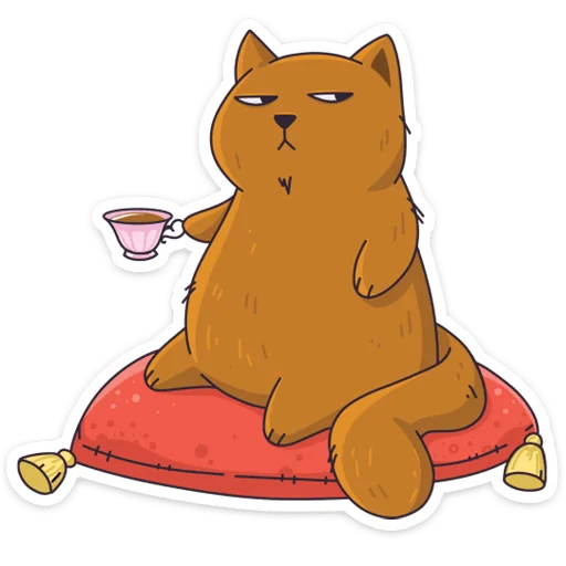 ☕ Стикер «Девочка-панда и кот Барсик» для Telegram