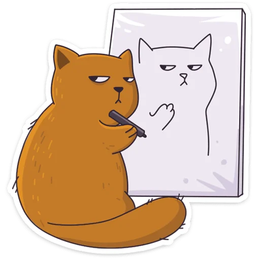 👨‍🎨 Стикер «Девочка-панда и кот Барсик» для Telegram