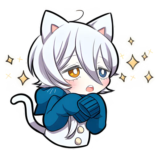 🤩 Стикер «Белый котёнок 3» для Telegram