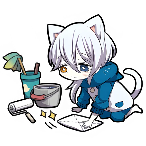 💌 Стикер «Белый котёнок 3» для Telegram