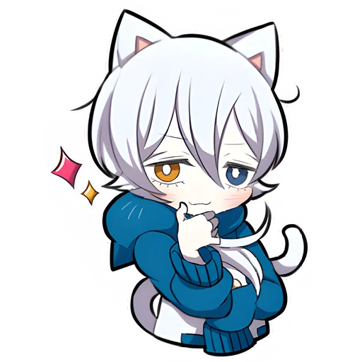 🤔 Стикер «Белый котёнок 3» для Telegram