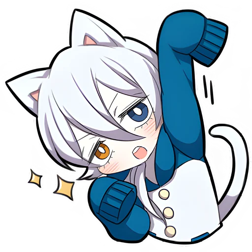 Стикерпак Белый котёнок 3 для Telegram