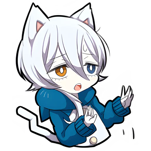 😣 Стикер «Белый котёнок 3» для Telegram