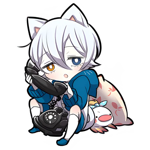 ☎ Стикер «Белый котёнок 3» для Telegram