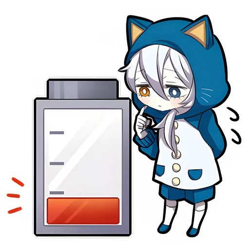 🪫 Стикер «Белый котёнок 3» для Telegram