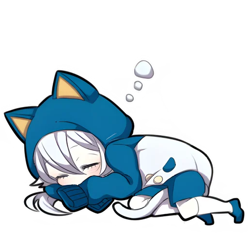 😴 Стикер «Белый котёнок 3» для Telegram
