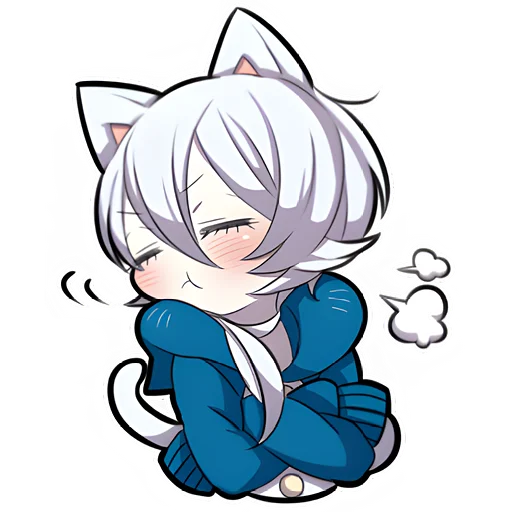 😣 Стикер «Белый котёнок 3» для Telegram