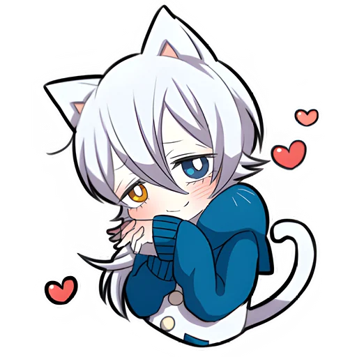 😍 Стикер «Белый котёнок 3» для Telegram