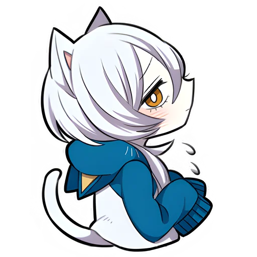 🥰 Стикер «Белый котёнок 3» для Telegram