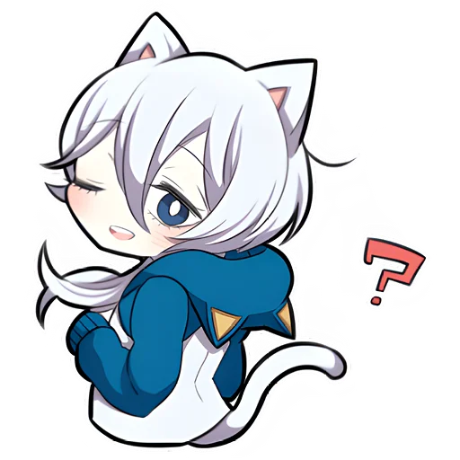 😉 Стикер «Белый котёнок 3» для Telegram
