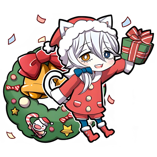 🎅 Стикер «Белый котёнок 3» для Telegram