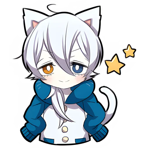 ✨ Стикер «Белый котёнок 3» для Telegram