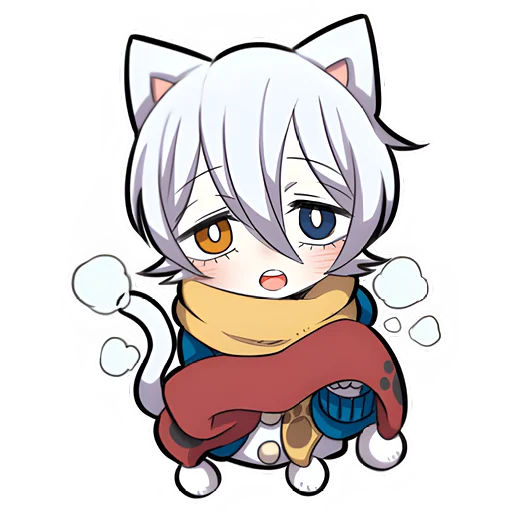 🥶 Стикер «Белый котёнок 3» для Telegram