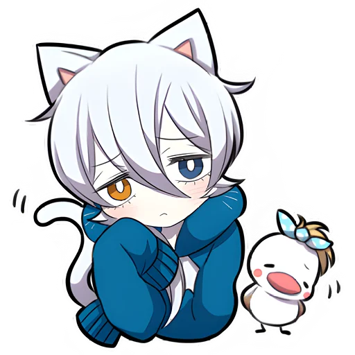 😌 Стикер «Белый котёнок 3» для Telegram