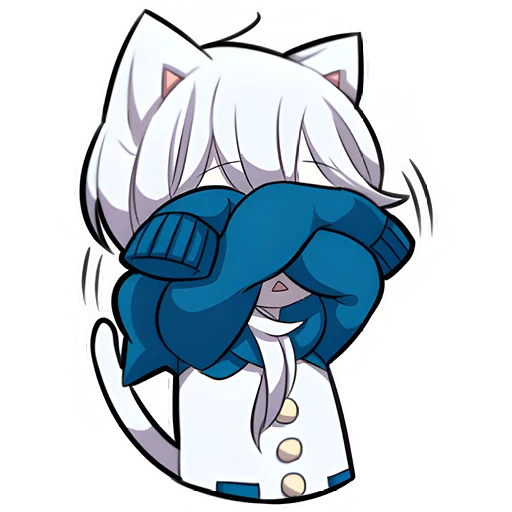 🫣 Стикер «Белый котёнок 3» для Telegram