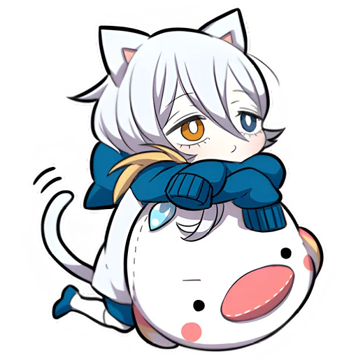 🙂 Стикер «Белый котёнок 3» для Telegram