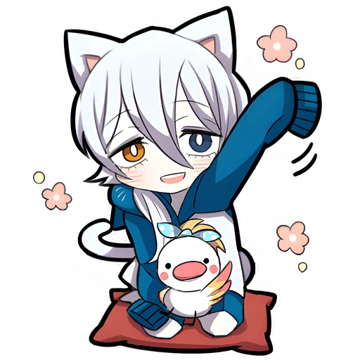 👋 Стикер «Белый котёнок 3» для Telegram