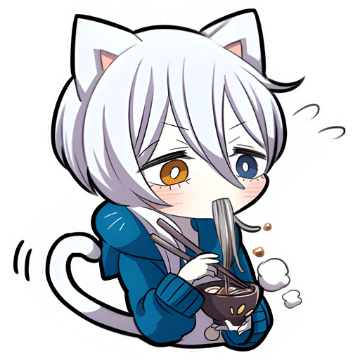 😋 Стикер «Белый котёнок 3» для Telegram