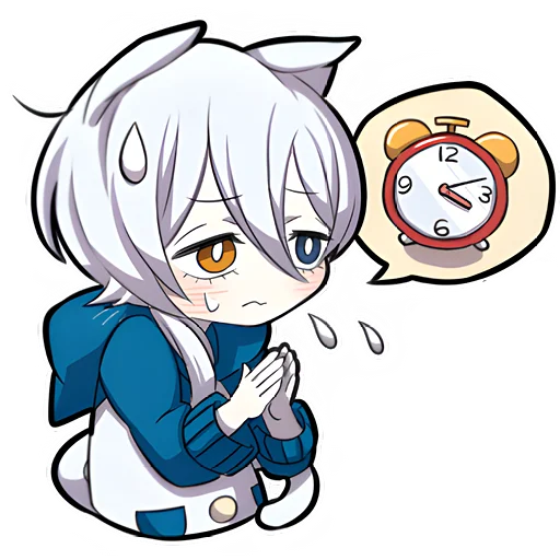⏳ Стикер «Белый котёнок 3» для Telegram