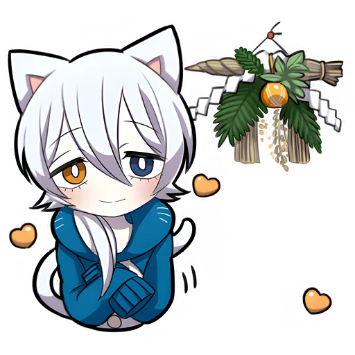 🥳 Стикер «Белый котёнок 3» для Telegram