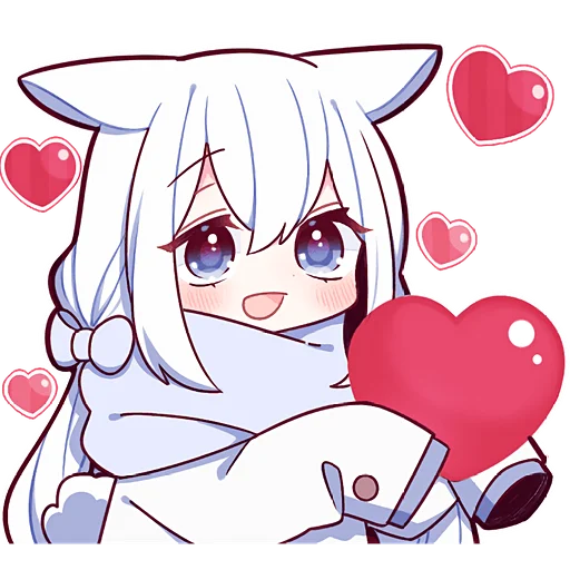 ❤️ Стикер «Белая зайка 2» для Telegram