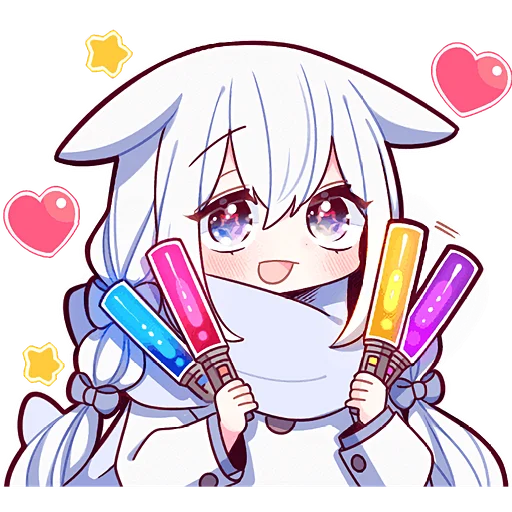 🍭 Стикер «Белая зайка 2» для Telegram
