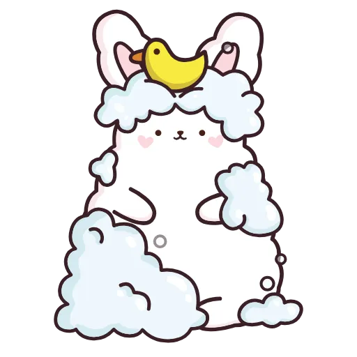 🧖‍♂️ Стикер «Кролик Супчик белый» для Telegram