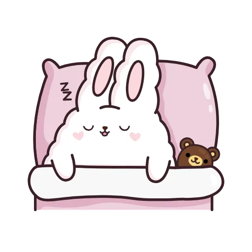 😴 Стикер «Кролик Супчик белый» для Telegram
