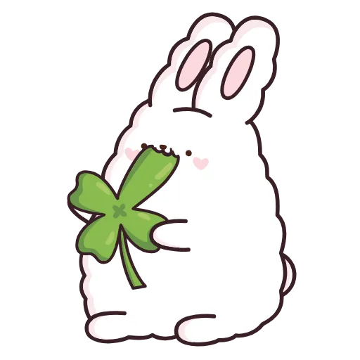 🍀 Стикер «Кролик Супчик белый» для Telegram