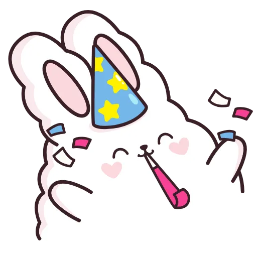 🥳 Стикер «Кролик Супчик белый» для Telegram