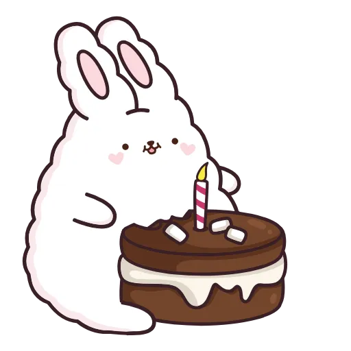 🎂 Стикер «Кролик Супчик белый» для Telegram