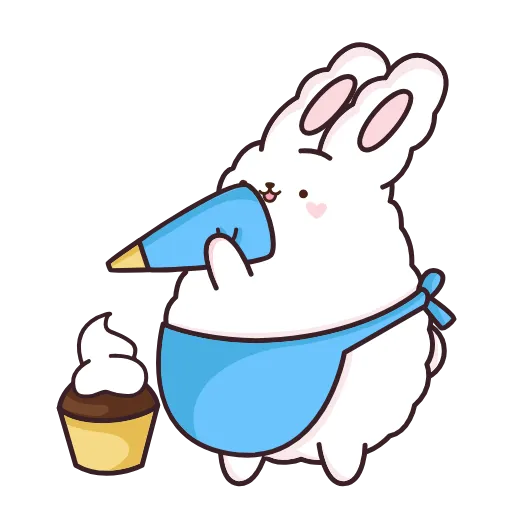 🧁 Стикер «Кролик Супчик белый» для Telegram