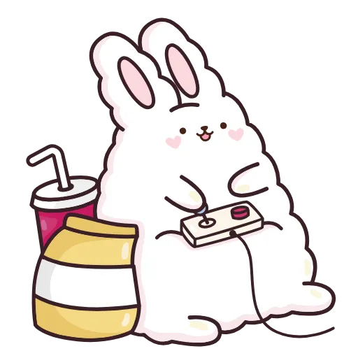 🎮 Стикер «Кролик Супчик белый» для Telegram