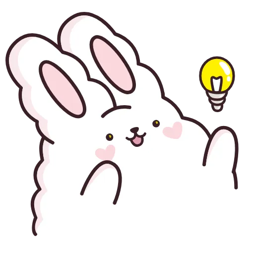 💡 Стикер «Кролик Супчик белый» для Telegram