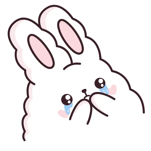 🥺 Стикер «Кролик Супчик белый» для Telegram