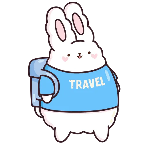 🎒 Стикер «Кролик Супчик белый» для Telegram