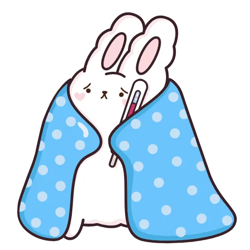 🤒 Стикер «Кролик Супчик белый» для Telegram