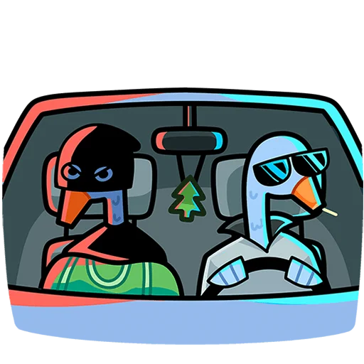 🚘 Стикер «Дикие гуси Без Текста» для Telegram