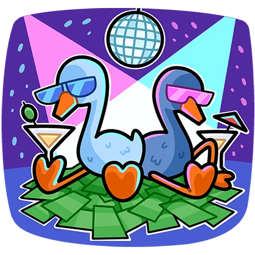 🪩 Стикер «Дикие гуси Без Текста» для Telegram