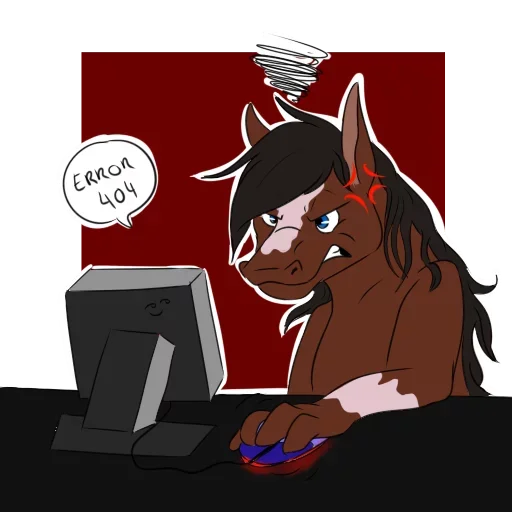 😕 Стикер «Wild Horse and Dog» для Telegram