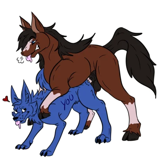 😢 Стикер «Wild Horse and Dog» для Telegram