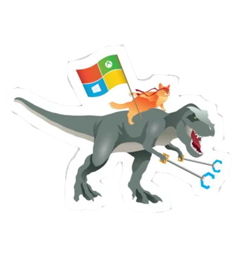 🦖 Стикер «Windows Insider NinjaCat» для Telegram
