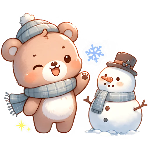 😉 Стикер «Зимние мишки» для Telegram