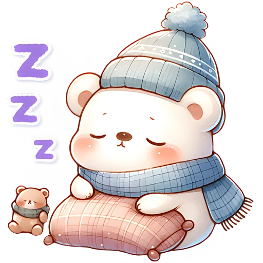 😴 Стикер «Зимние мишки» для Telegram