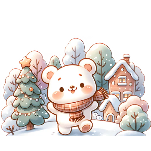 🏃 Стикер «Зимние мишки» для Telegram