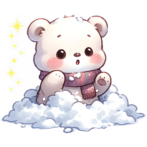 😕 Стикер «Зимние мишки» для Telegram