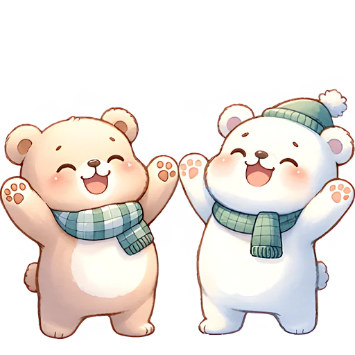🥳 Стикер «Зимние мишки» для Telegram